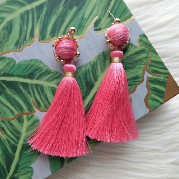 Pink Tassel Earrings - Picture 1 of 2